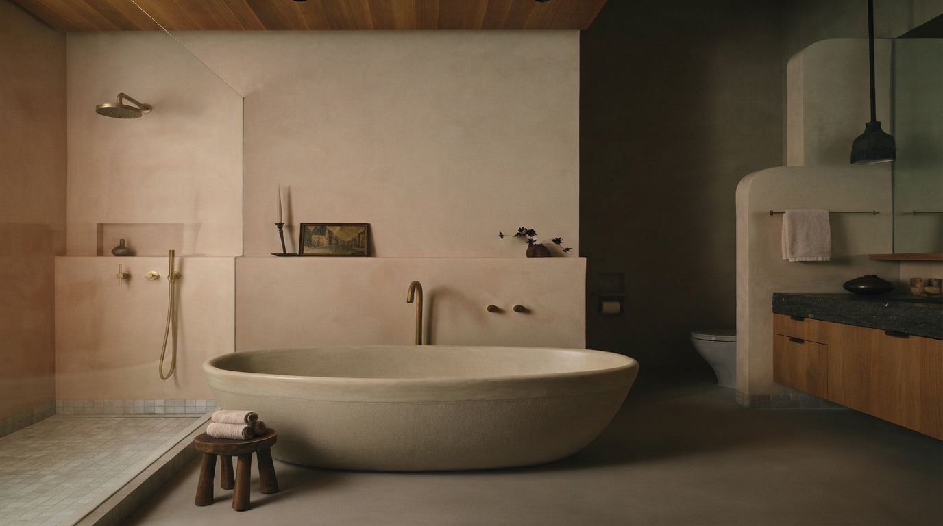 Editorial illustration for Four Bathroom Trends Designers Predict Will Define 2027 — and Which One Fits Your Renovation