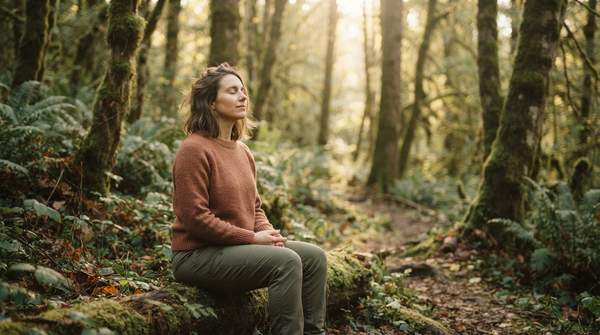 Editorial illustration for The Scientific Pathways: How Forest Bathing Reduces Stress and Enhances Mental Clarity